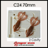 2 Cavity 	Keitech Crazy Flapper mold