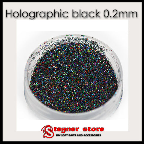 Holographic black glitter for soft bait making