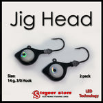 Black Glowbite Jighead LED fishing lure 14 g, 3/0 hook