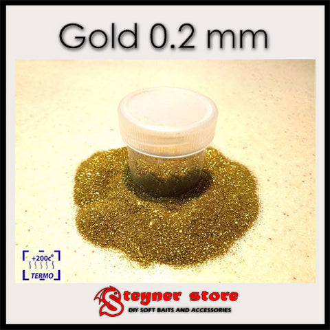 Glitter Gold 0,2mm fishing soft bait mold