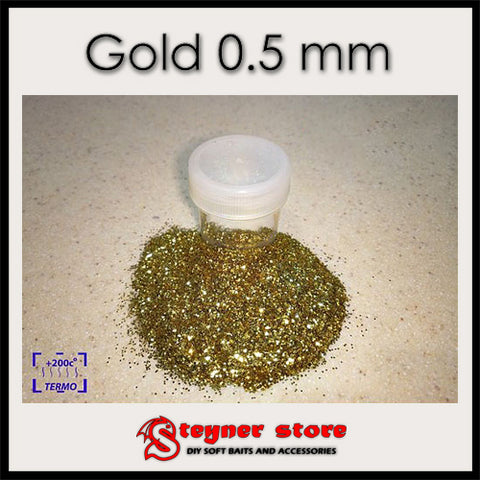 Glitter Gold 0,5mm fishing soft bait mold