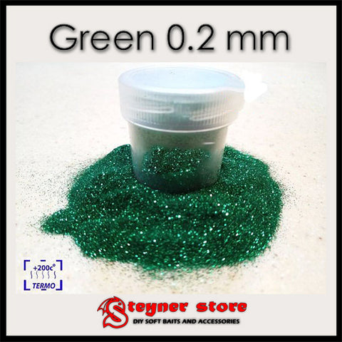 Glitter Green 0,2mm fishing soft bait mold