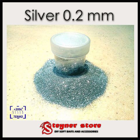 Glitter Silver 0,2 mm fishing soft bait mold
