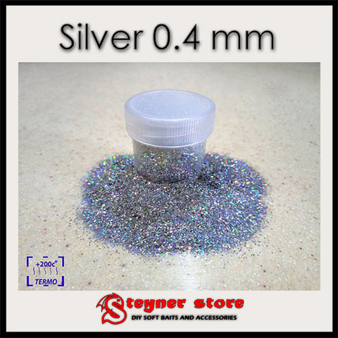 Glitter Silver 0,4mm Fishing soft bait mold