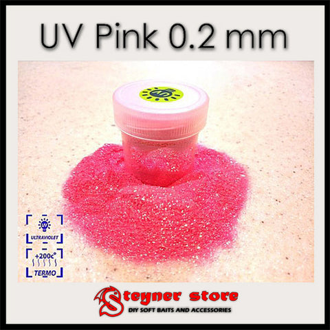 Glitter UV pink 0,2mm fishing soft bait mold
