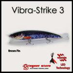 Vibra-Strike 3 Lurequeen rechargeable LED fishing lure Brown Fin