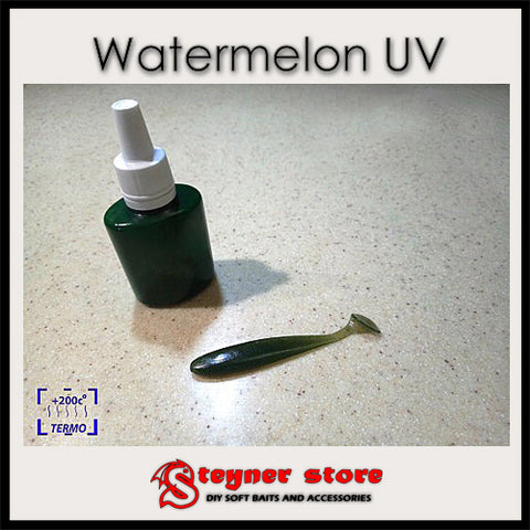 Pigment Watermelon UV fishing soft bait mold